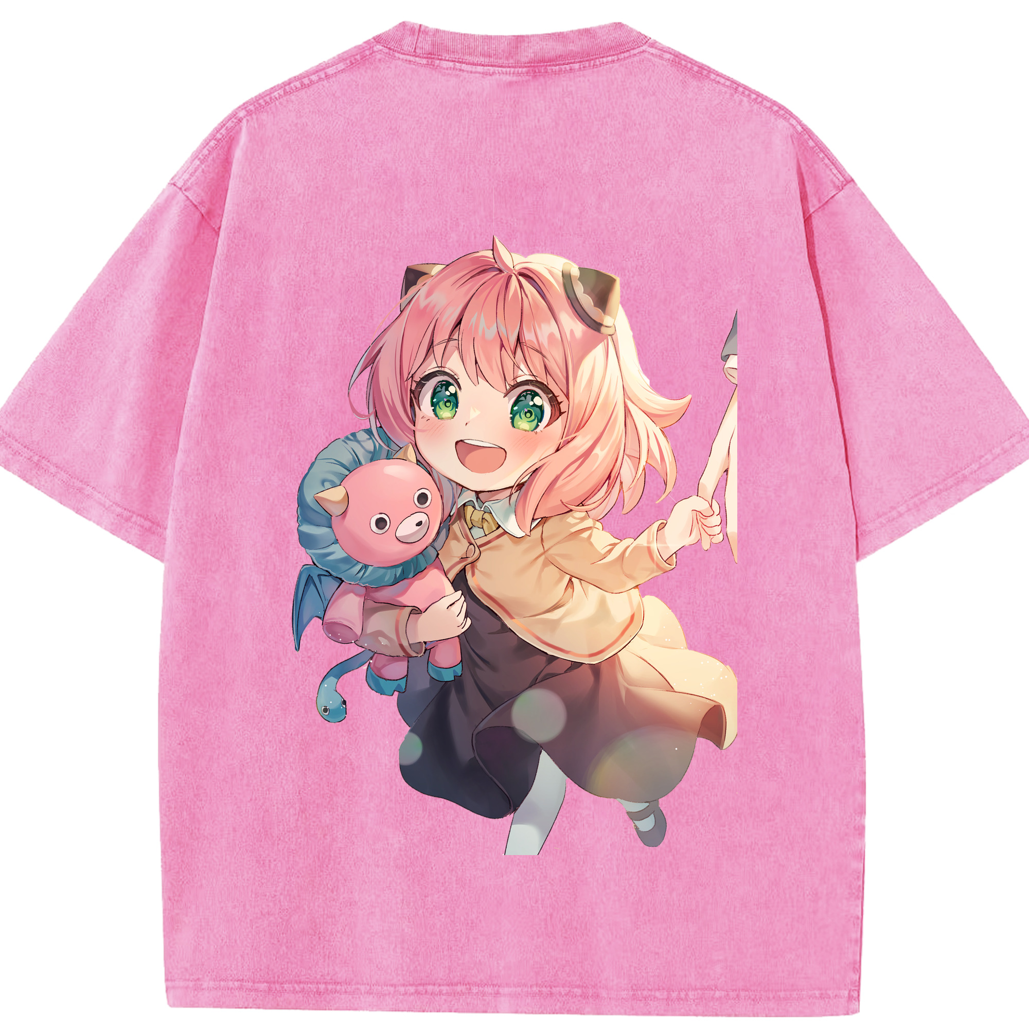 （画像用） SPY×FAMILY间谍家家酒 綿100% ヴィンテージ風 半袖Tシャツ（背面プリント）